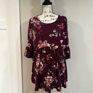 Tunic Maroon Shirt Size Large